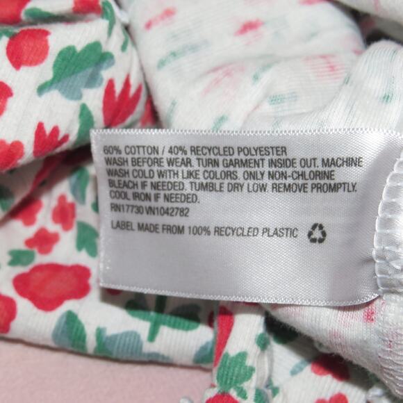 Cat & Jack Floral Print Lettuce Hem Girls Mock Neck Shirt - Picture 6 of 6